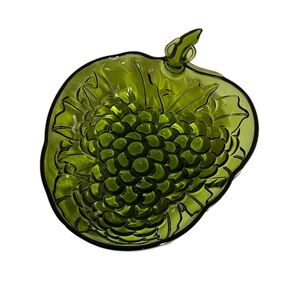 Vintage Indiana Green Glass Grape Plate